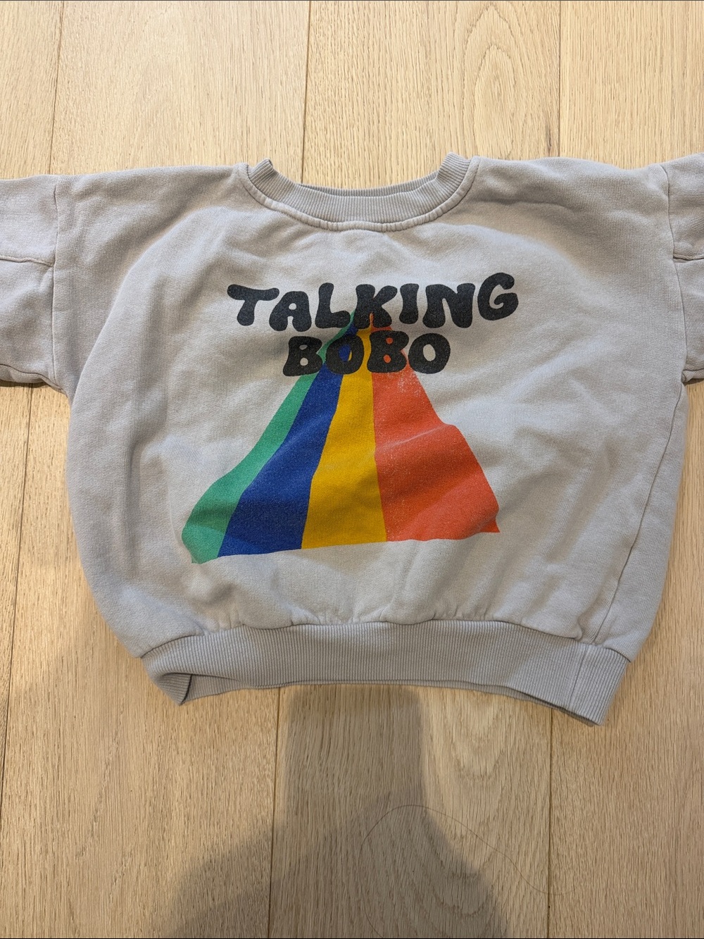 Bobo Choses Light Gray 'Talking Bobo' Rainbow Sweatshirt